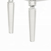 Rara Bench, Beige Padded Seat, 54 Inch Clear Tapered Acrylic Legs -BM333881