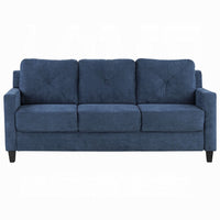 Royi Sofa, Track Armrest, 78 Inch, Blue Fabric Seat w Tufted Backrest -BM333882