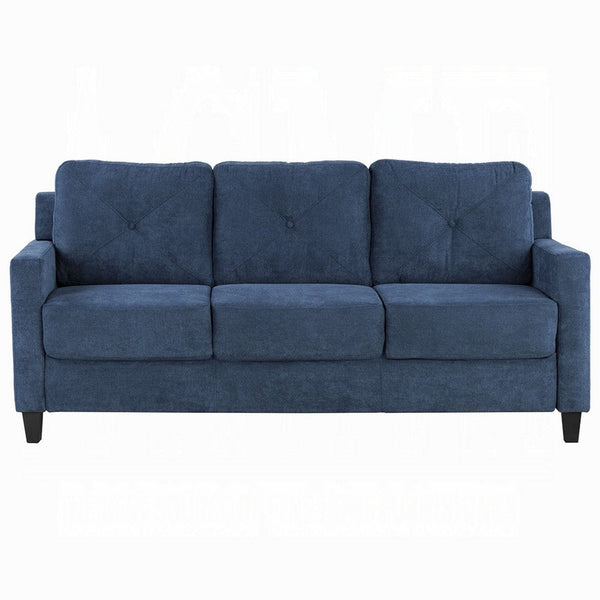 Royi Sofa, Track Armrest, 78 Inch, Blue Fabric Seat w Tufted Backrest -BM333882