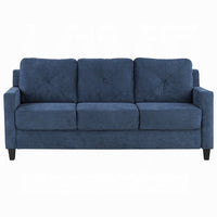 Royi Sofa, Track Armrest, 78 Inch, Blue Fabric Seat w Tufted Backrest -BM333882