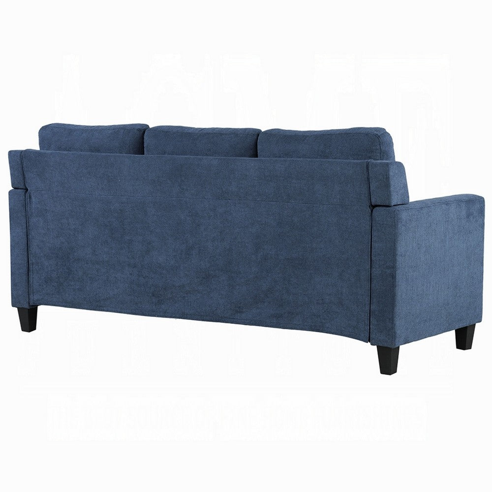 Royi Sofa, Track Armrest, 78 Inch, Blue Fabric Seat w Tufted Backrest -BM333882