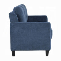 Royi Sofa, Track Armrest, 78 Inch, Blue Fabric Seat w Tufted Backrest -BM333882