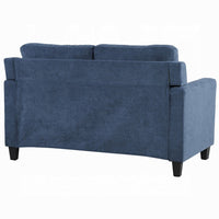 Royi Loveseat, Track Armrest, 58 Inch, Blue Fabric w Tufted Backrest -BM333883