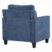 Royi Accent Chair, Track Armrest, Blue Fabric Seat w Tufted Backrest -BM333884