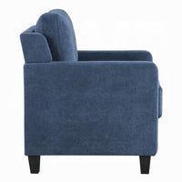 Royi Accent Chair, Track Armrest, Blue Fabric Seat w Tufted Backrest -BM333884