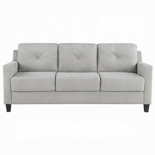 Royi Sofa, Track Armrest, 78 Inch, Gray Fabric Seat w Tufted Backrest -BM333885