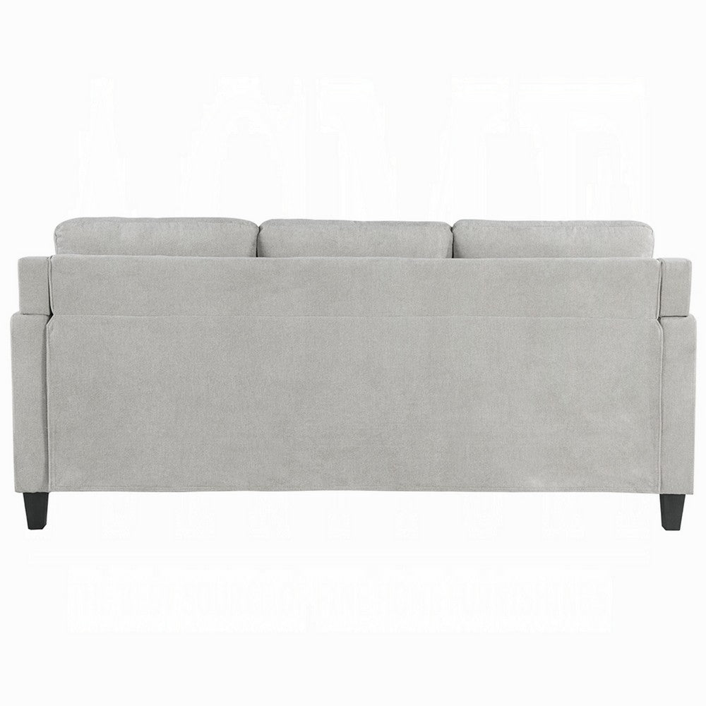 Royi Sofa, Track Armrest, 78 Inch, Gray Fabric Seat w Tufted Backrest -BM333885