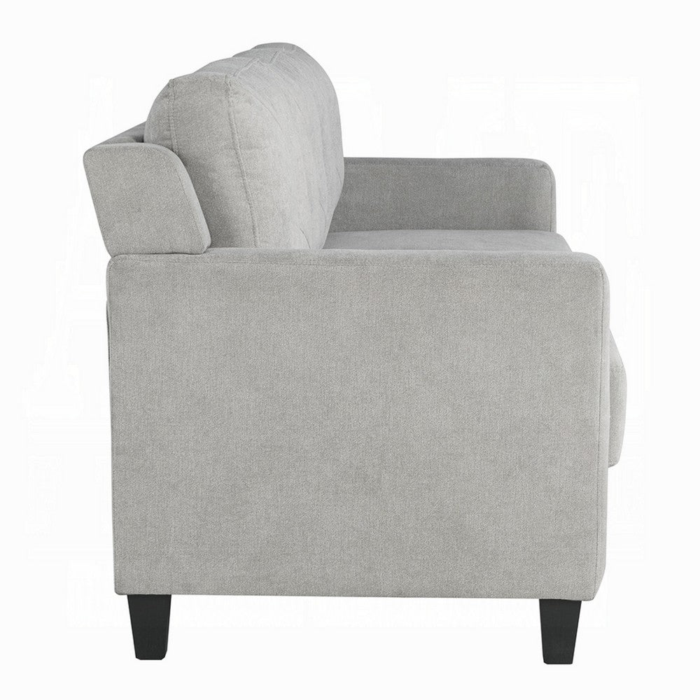 Royi Sofa, Track Armrest, 78 Inch, Gray Fabric Seat w Tufted Backrest -BM333885