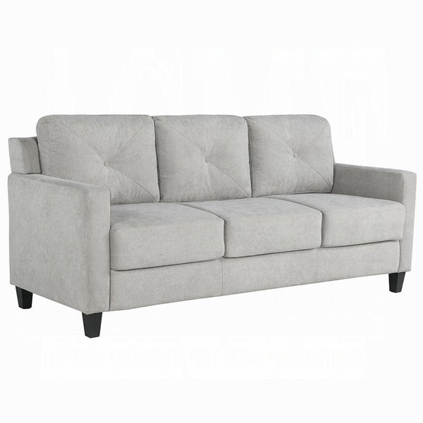 Royi Sofa, Track Armrest, 78 Inch, Gray Fabric Seat w Tufted Backrest -BM333885