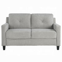 Royi Loveseat, Track Armrest, 58 Inch, Gray Fabric w Tufted Backrest -BM333886