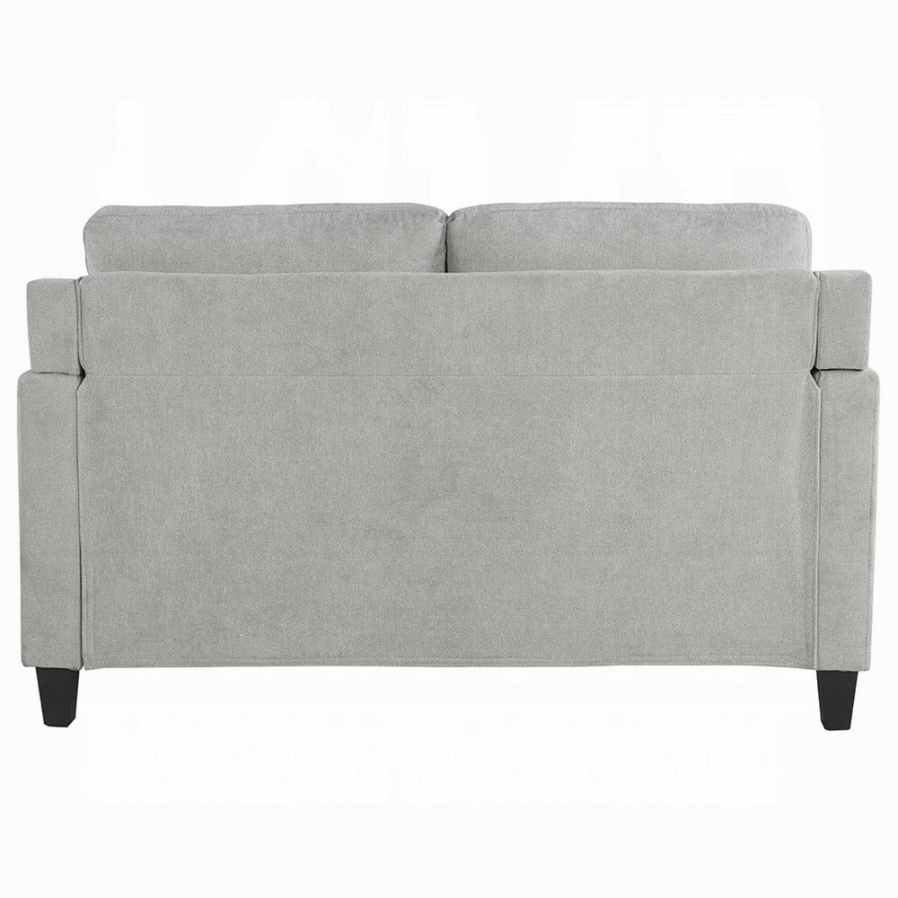 Royi Loveseat, Track Armrest, 58 Inch, Gray Fabric w Tufted Backrest -BM333886
