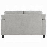 Royi Loveseat, Track Armrest, 58 Inch, Gray Fabric w Tufted Backrest -BM333886