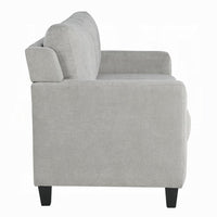 Royi Loveseat, Track Armrest, 58 Inch, Gray Fabric w Tufted Backrest -BM333886