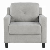 Royi Accent Chair, Track Armrest, Gray Fabric Seat w Tufted Backrest -BM333887