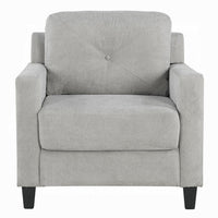 Royi Accent Chair, Track Armrest, Gray Fabric Seat w Tufted Backrest -BM333887