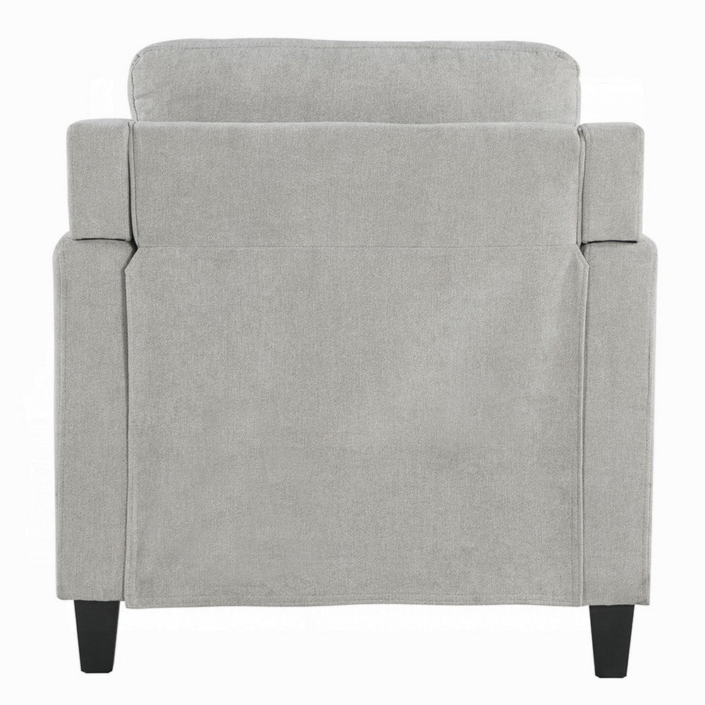 Royi Accent Chair, Track Armrest, Gray Fabric Seat w Tufted Backrest -BM333887