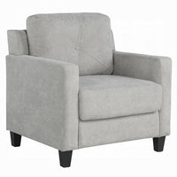 Royi Accent Chair, Track Armrest, Gray Fabric Seat w Tufted Backrest -BM333887