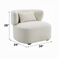 Remus Accent Oversize Chair, Beige Boucle, Round Curved Backrest -BM333892