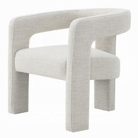 Side Dining Chair Set of 2, Textured Off White Boucle, Curved Back -BM333896