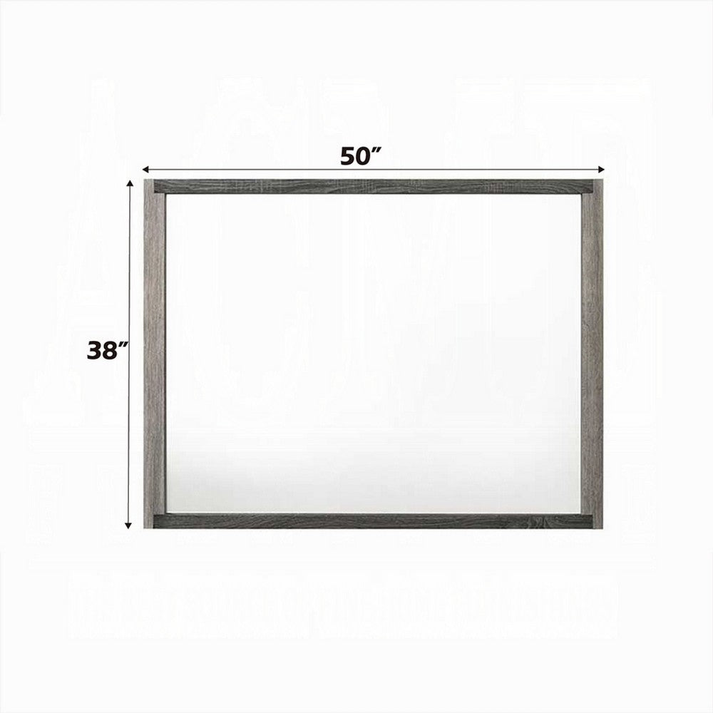 Joho Dresser Mirror, 38x50, Dual Tone Gray Wood, Natural Grains  -BM333901