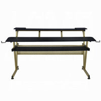Vion 71 Inch Music Producer Desk for Computer, Black, 3 Tier Shelves -BM333905