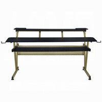 Vion 71 Inch Music Producer Desk for Computer, Black, 3 Tier Shelves -BM333905