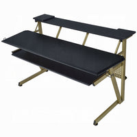 Vion 71 Inch Music Producer Desk for Computer, Black, 3 Tier Shelves -BM333905