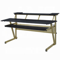 Vion 71 Inch Music Producer Desk for Computer, Black, 3 Tier Shelves -BM333905