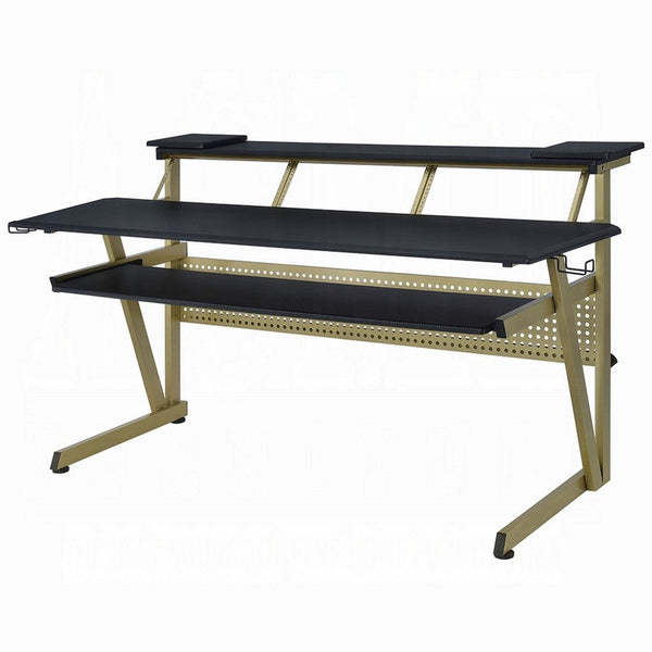 Vion 71 Inch Music Producer Desk for Computer, Black, 3 Tier Shelves -BM333905
