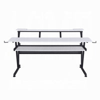 Vion 71 Inch Music Producer Desk for Computer, White, Keyboard Tray -BM333906