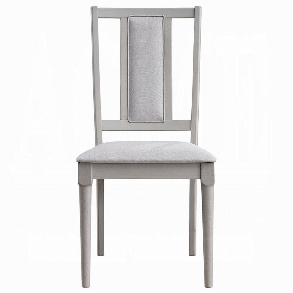 Mori Dining Side Chair Set of 2, Cutout Back, Linen Seat, Natural Gray -BM333910