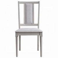 Mori Dining Side Chair Set of 2, Cutout Back, Linen Seat, Natural Gray -BM333910