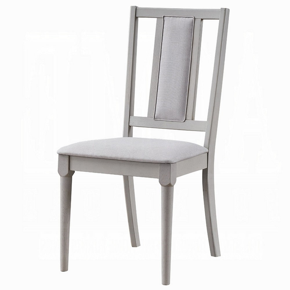 Mori Dining Side Chair Set of 2, Cutout Back, Linen Seat, Natural Gray -BM333910
