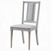 Mori Dining Side Chair Set of 2, Cutout Back, Linen Seat, Natural Gray -BM333910
