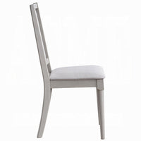 Mori Dining Side Chair Set of 2, Cutout Back, Linen Seat, Natural Gray -BM333910