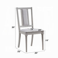 Mori Dining Side Chair Set of 2, Cutout Back, Linen Seat, Natural Gray -BM333910