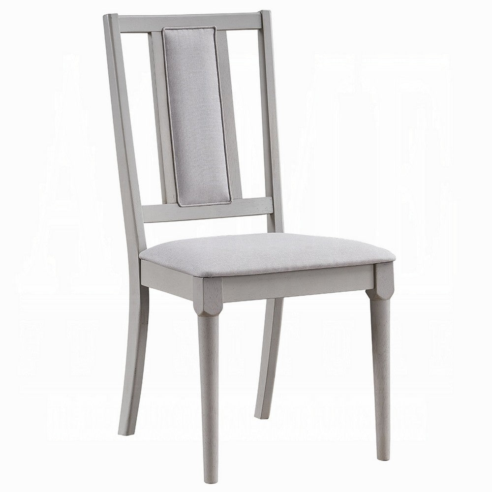 Mori Dining Side Chair Set of 2, Cutout Back, Linen Seat, Natural Gray -BM333910