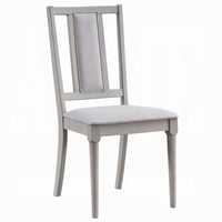 Mori Dining Side Chair Set of 2, Cutout Back, Linen Seat, Natural Gray -BM333910