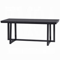Jory Dining Table, 71 Inch Rectangular Top, Trestle Legs, Modern Black -BM333912