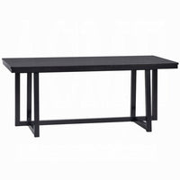 Jory Dining Table, 71 Inch Rectangular Top, Trestle Legs, Modern Black -BM333912