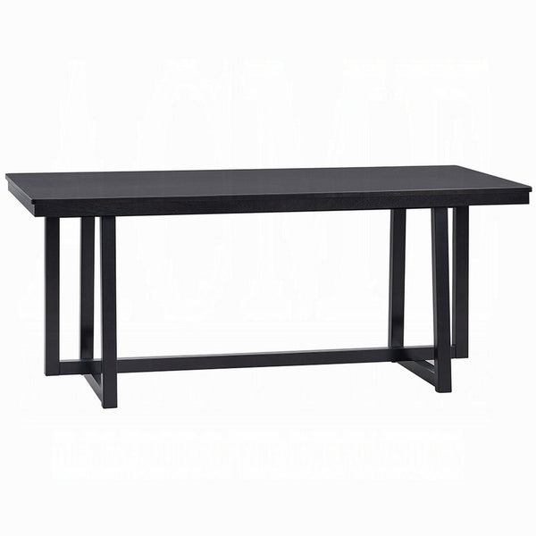 Jory Dining Table, 71 Inch Rectangular Top, Trestle Legs, Modern Black -BM333912