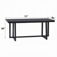 Jory Dining Table, 71 Inch Rectangular Top, Trestle Legs, Modern Black -BM333912
