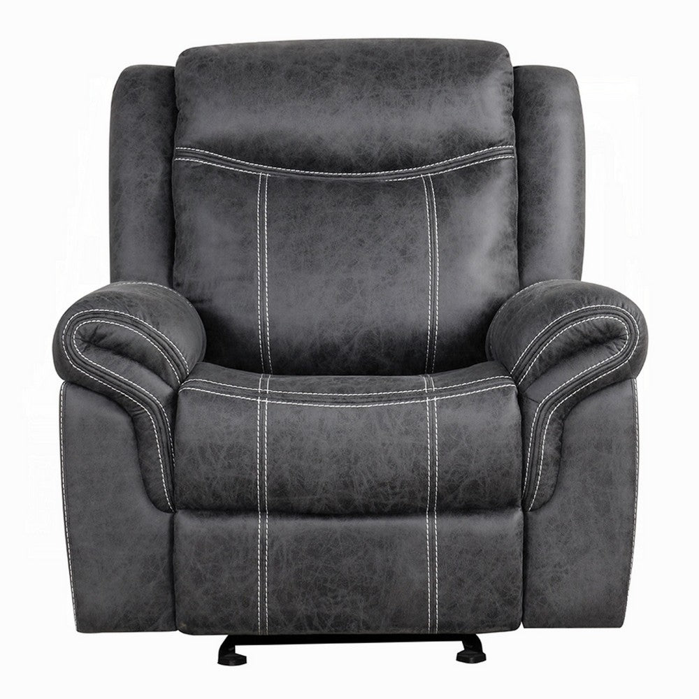 Hesy Power Motion Recliner Chair, USB Ports, Soft Dark Gray Microfiber -BM333922