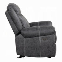 Hesy Power Motion Recliner Chair, USB Ports, Soft Dark Gray Microfiber -BM333922