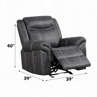 Hesy Power Motion Recliner Chair, USB Ports, Soft Dark Gray Microfiber -BM333922