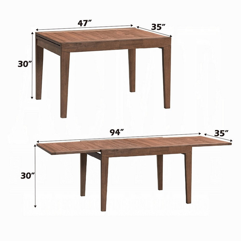 Mea Dining Table, 47-94 Inch Expandable Top, Scandinavian Walnut Brown -BM333924