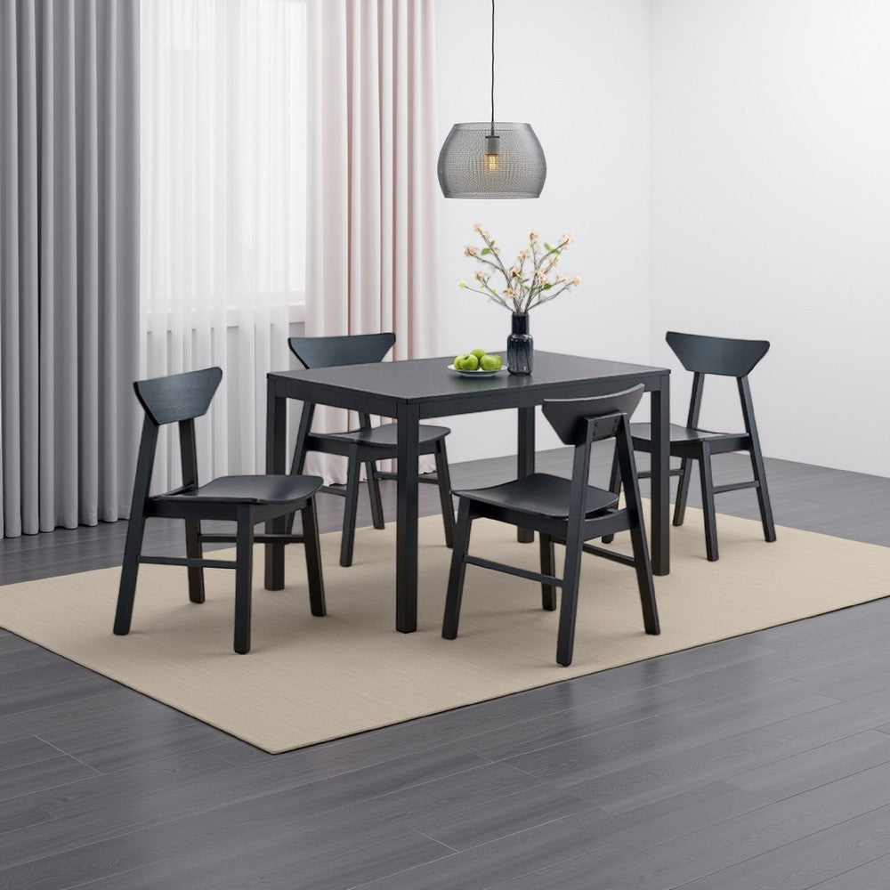 Frey Dining Table, 47 Inch Rectangular Top, Scandinavian Black Wood -BM333927