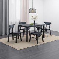 Frey Dining Table, 47 Inch Rectangular Top, Scandinavian Black Wood -BM333927