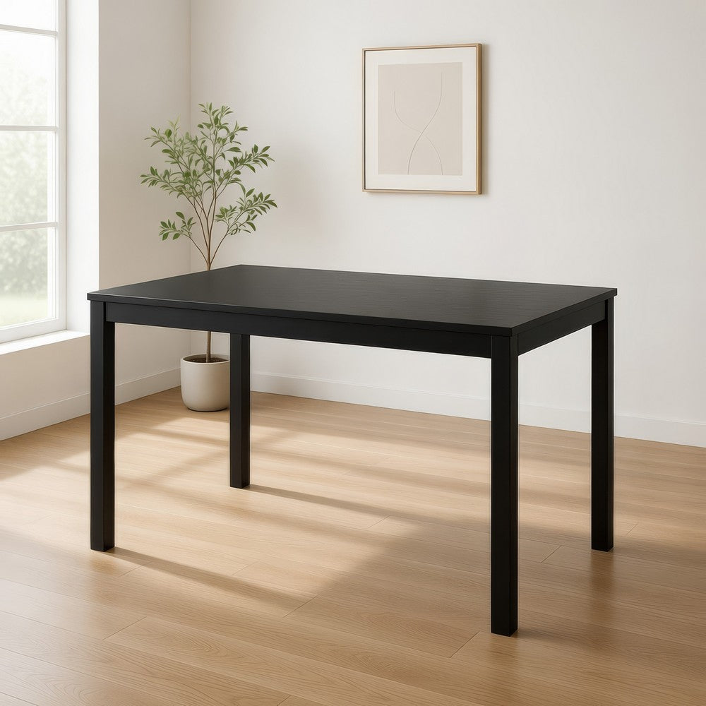 Frey Dining Table, 47 Inch Rectangular Top, Scandinavian Black Wood -BM333927