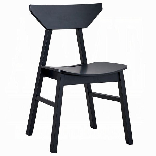 Frey 4pc Dining Side Chair Set, Low Curved Back, Scandinavian Black -BM333928